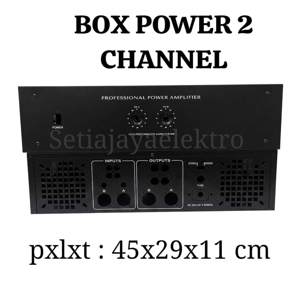 BOX POWER AMPLIFIER 2 CHANNEL KOSONGAN / BOX AMPLI 2 LUBANG KOSONGAN