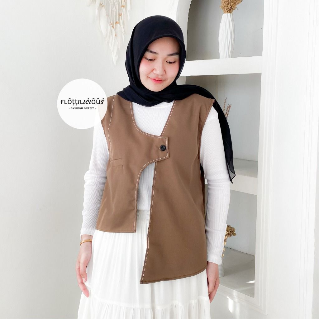 LOURA VEST - FLOTTILICIOUS / Baju Wanita / Atasan Wanita / Rompi Vest Outer / Luaran Katun Premium P