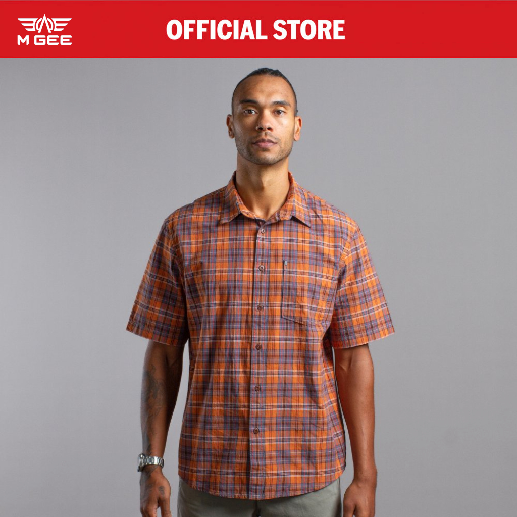 MGee Kemeja Pria Lengan Pendek Reguler Shirt Regular ALTO C123 Orange