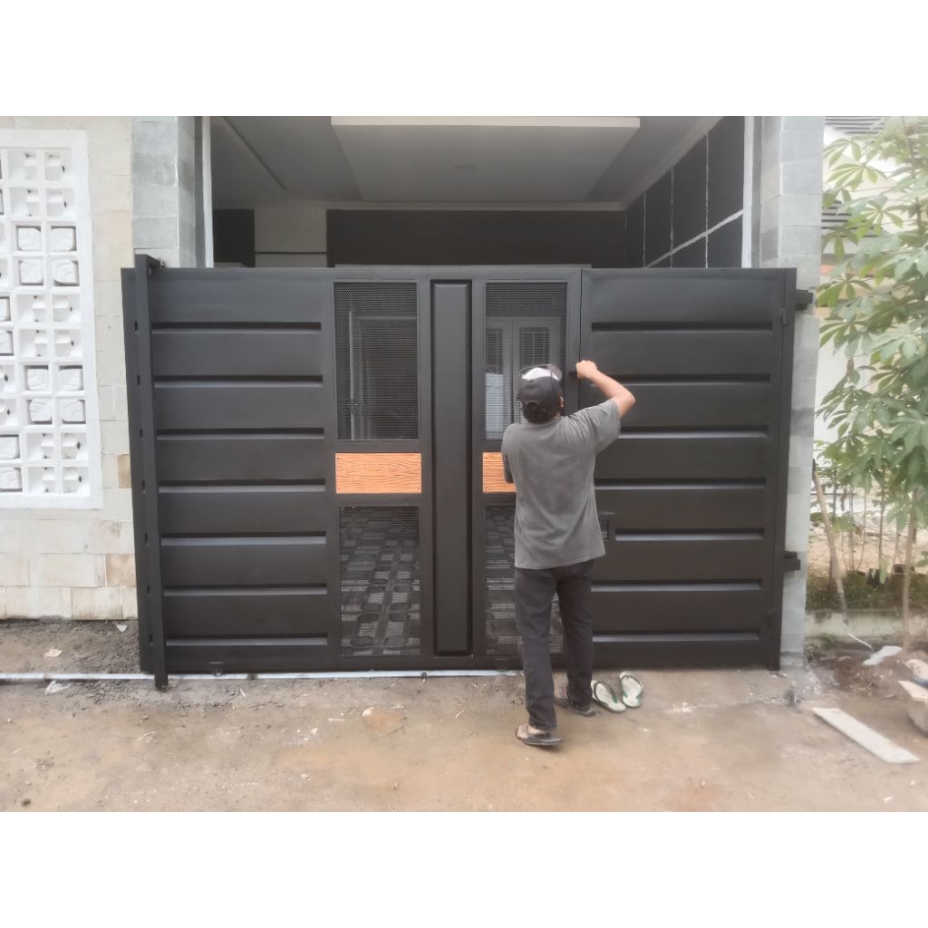 pagar gerbang besi plat bending