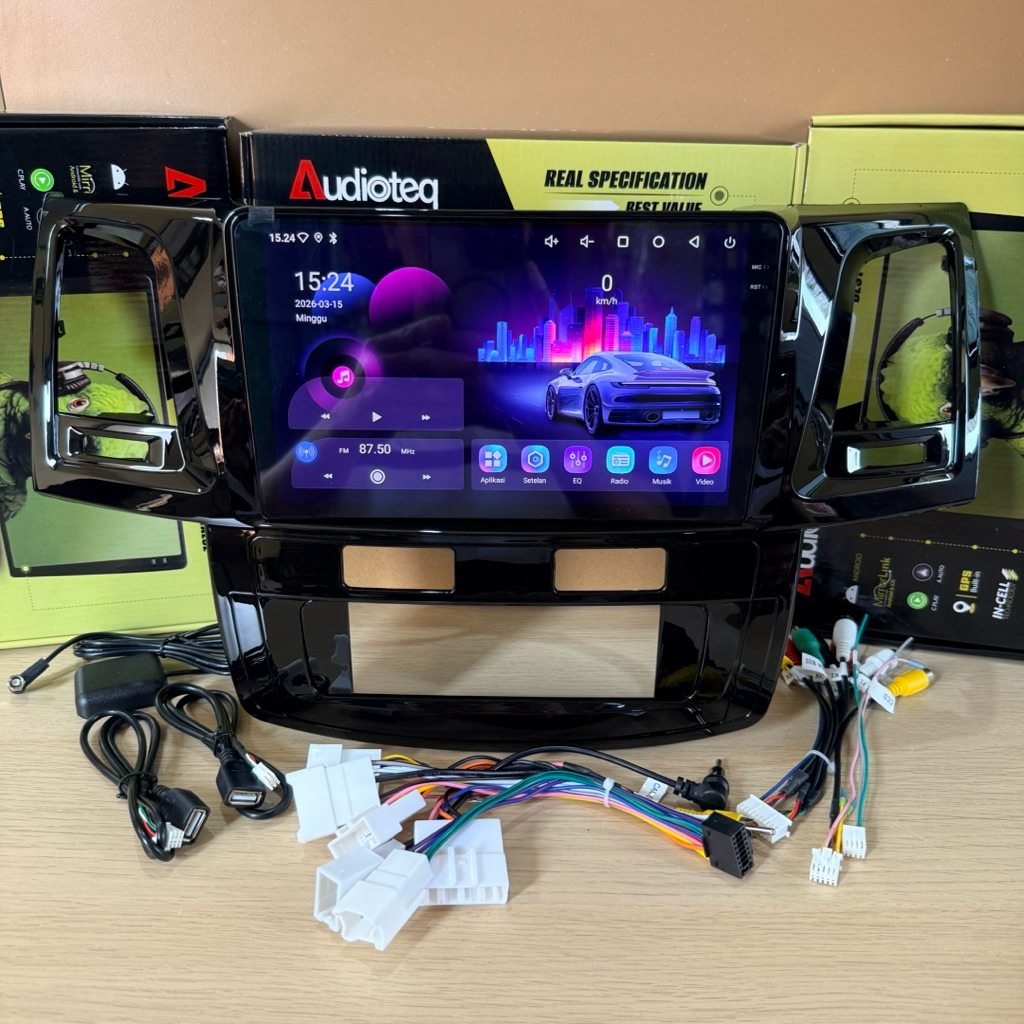 AUDIOTEQ ANDROID FORTUNER LAMA 2005 - 2015 HEAD UNIT ANDROID 9 INCH TOYOTA FORTUNER RAM 4/64 GB