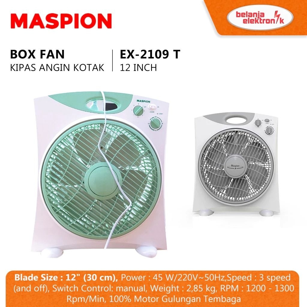 KIPAS ANGIN MASPION - BOX FAN JF-2109 T / 2108 T