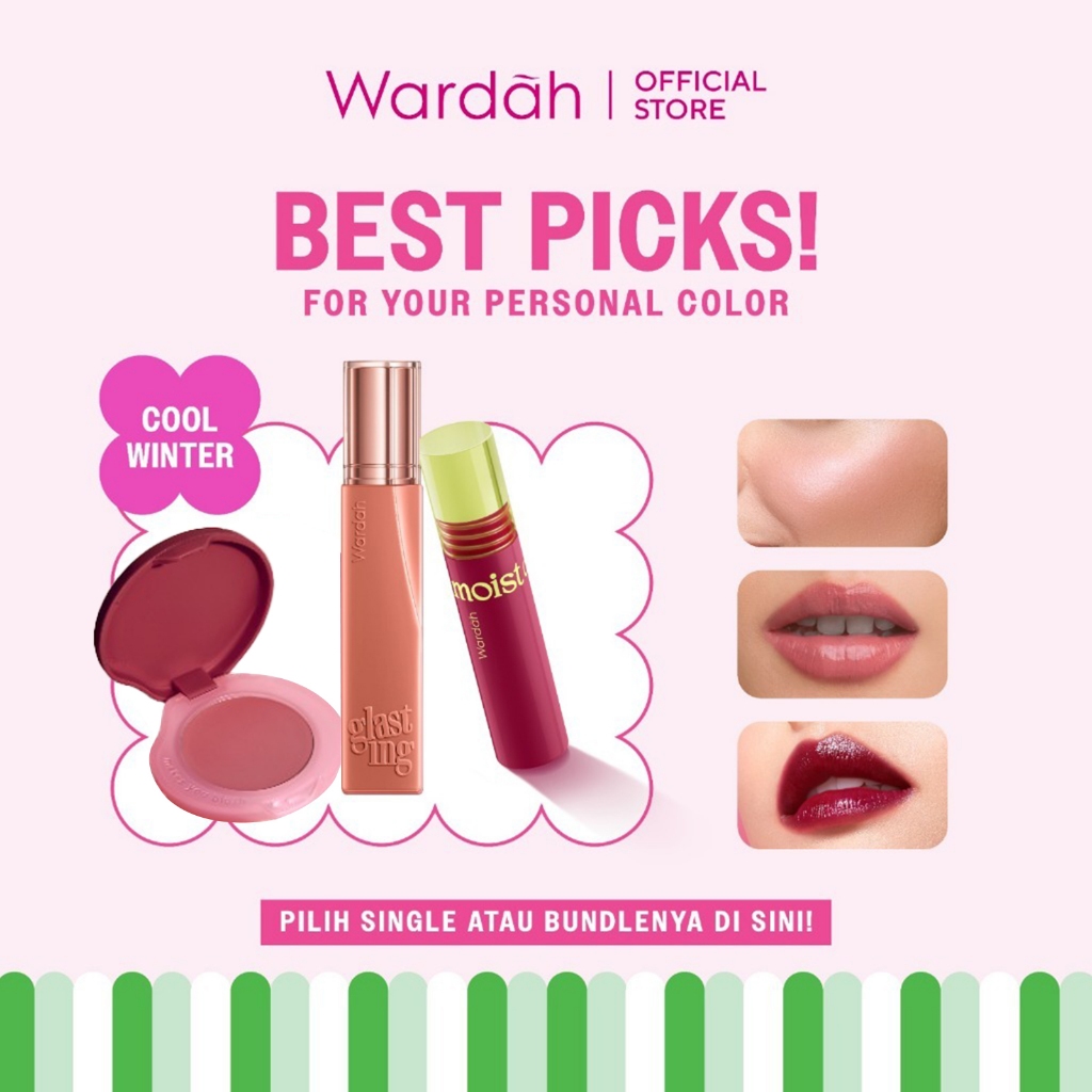 [PCA: COOL WINTER] WARDAH Your Cool Winter Packlist Cream Blush - Moist Dew Tint - Glasting Liquid L
