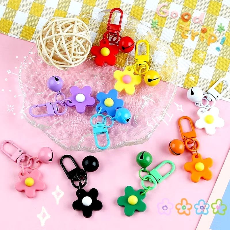 GANTUNGAN KUNCI BUNGA LONCENG / KALUNG KUCING / GANCI TAS, DOMPET / GK MAINAN KUCING
