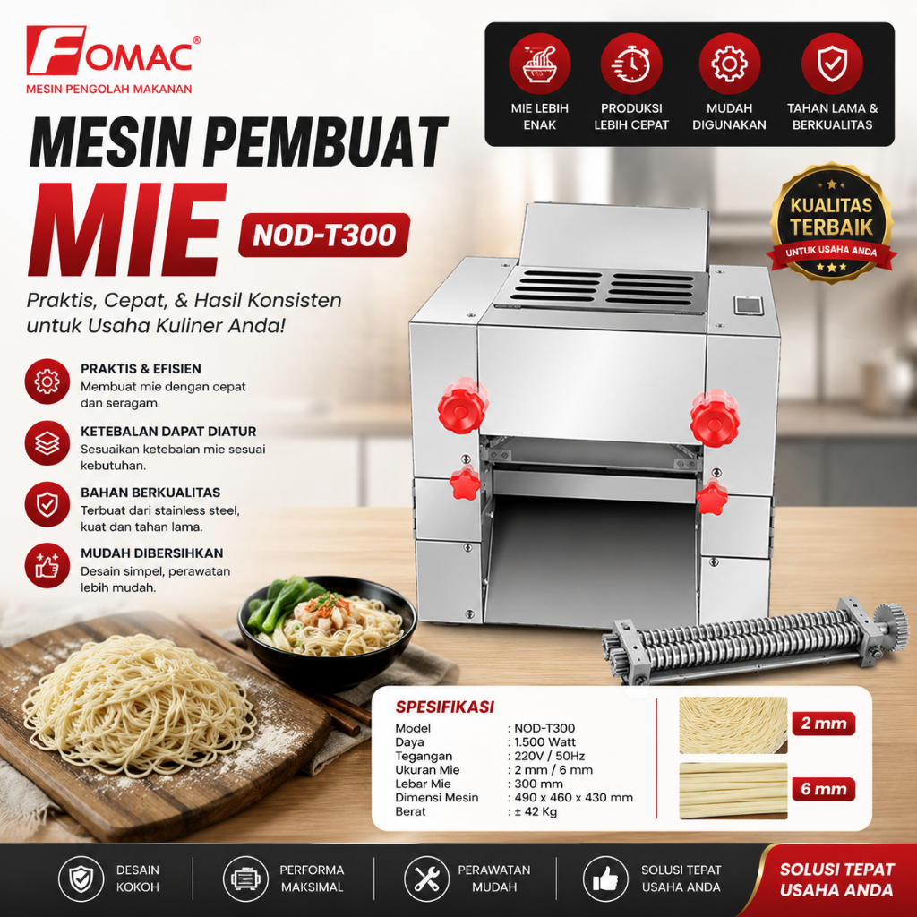 FOMAC MESIN PEMBUAT MIE / NOODLE MAKER MACHINE (FOMAC) NOD-T300