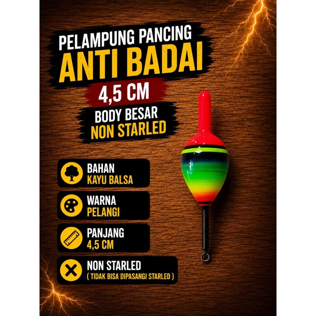 Pelampung pancing mini non starled 4,5 cm cocok buat mancing wader nila ikan kecil lainya spot sunga