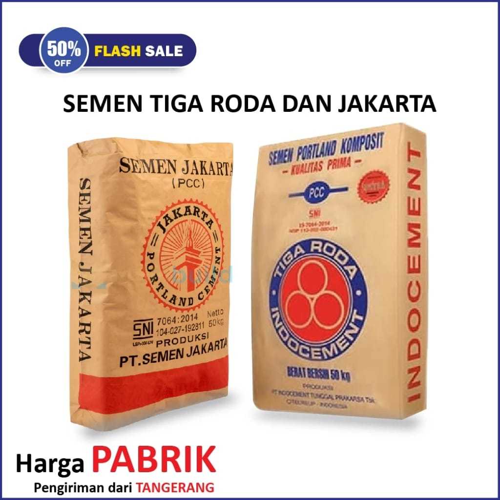 semen tiga roda 40/50kg , semen jakarta 40kg