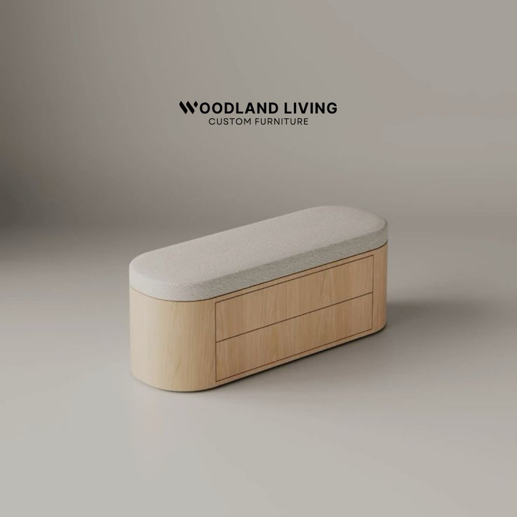 Bench Sofa Minimalis Kayu Jati Sofa Bench Modern Laci 2 - WOODLAND LIVING