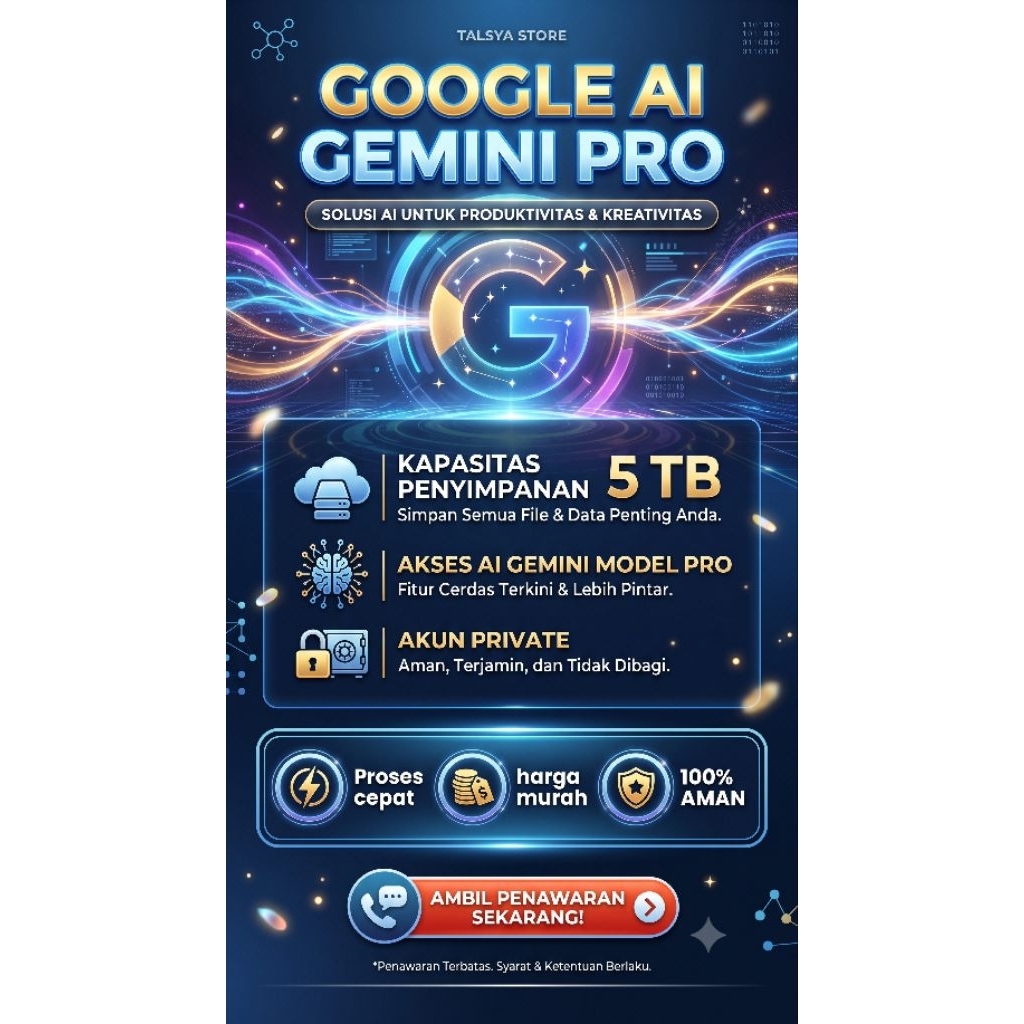 GOOGLE AI GEMINI MURAH PRIVATE CEPAT