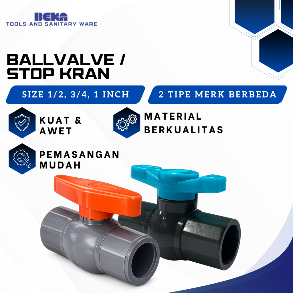 Ballvalve Valve / Stop Kran - 1/2 inch , 3/4 inch Dan 1 inch