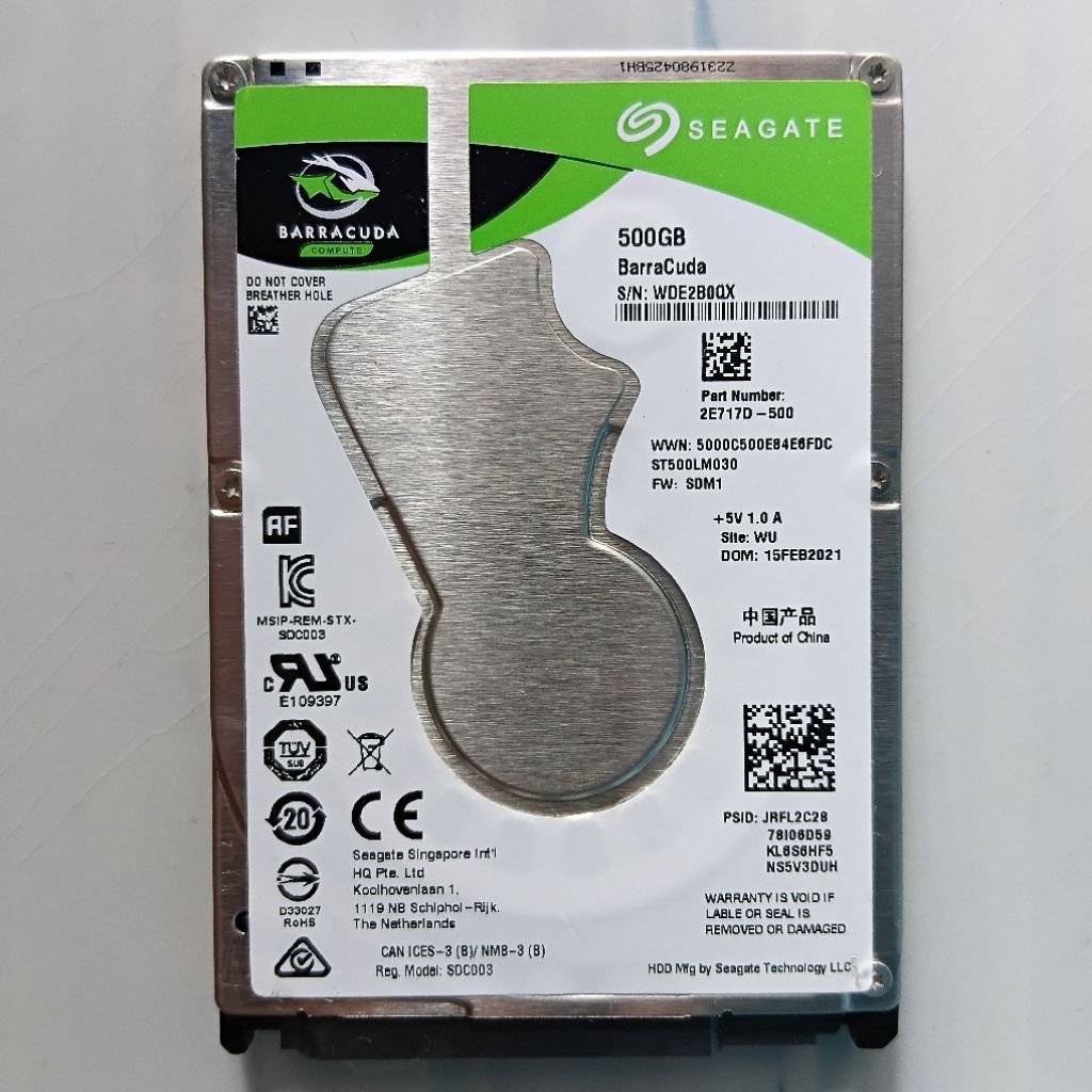 Harddisk HDD 500 GB Slim Seagate Barracuda