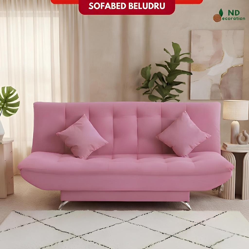 Sofabed Lipat Beludru Minimalis Sofa Aesthetic Sofa Bed Aline