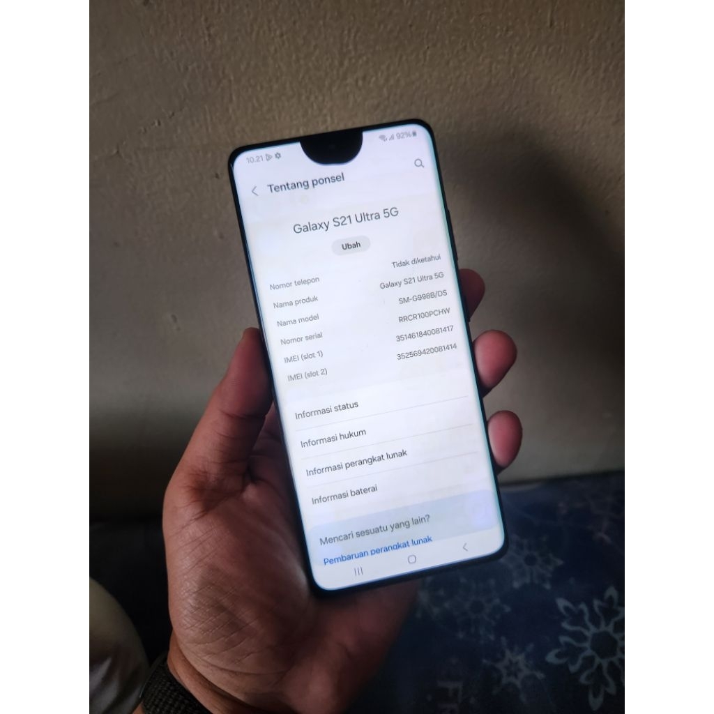 LCD Samsung S21 ultra ori copotan