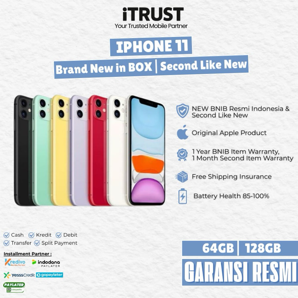 iphone 11 ex iBox Garansi 2 Bln 100% Original Second Resmi FULLSET 64GB/128GB - itrust BEC