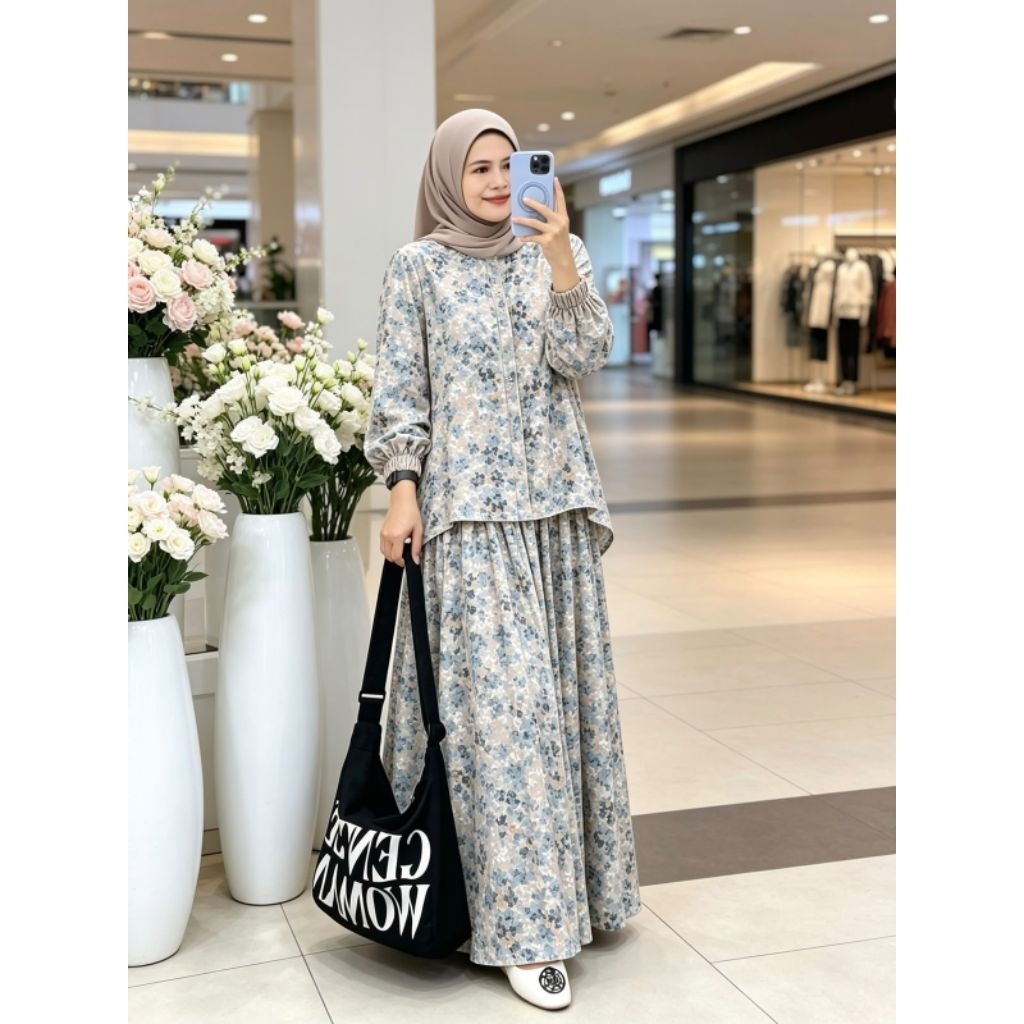 Set Kulot Bunga / Set Kulot Rayon Motif Bunga / COD