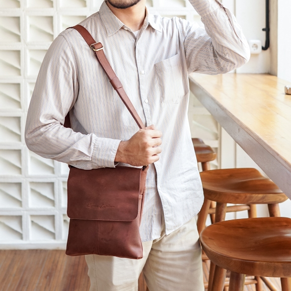 Tas Selempang Kulit Asli SERGIO - Kenes Leather