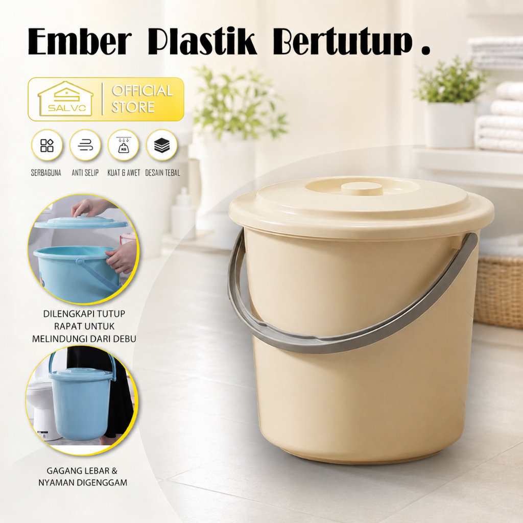 Salvo Set Ember Baskom Tutup Minimalis