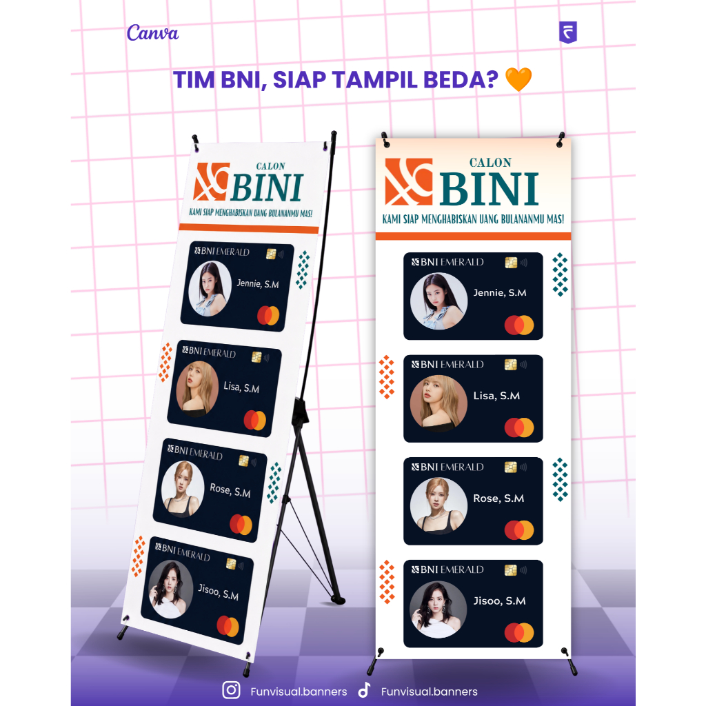 Design Banner sidang skripsi mahasiswa tema bank BNI murah meriah promo banner sidang BNI