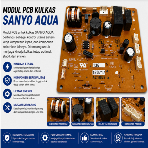 MODUL PCB KULKAS SANYO AQUA BUAT AC SANYO AQUA