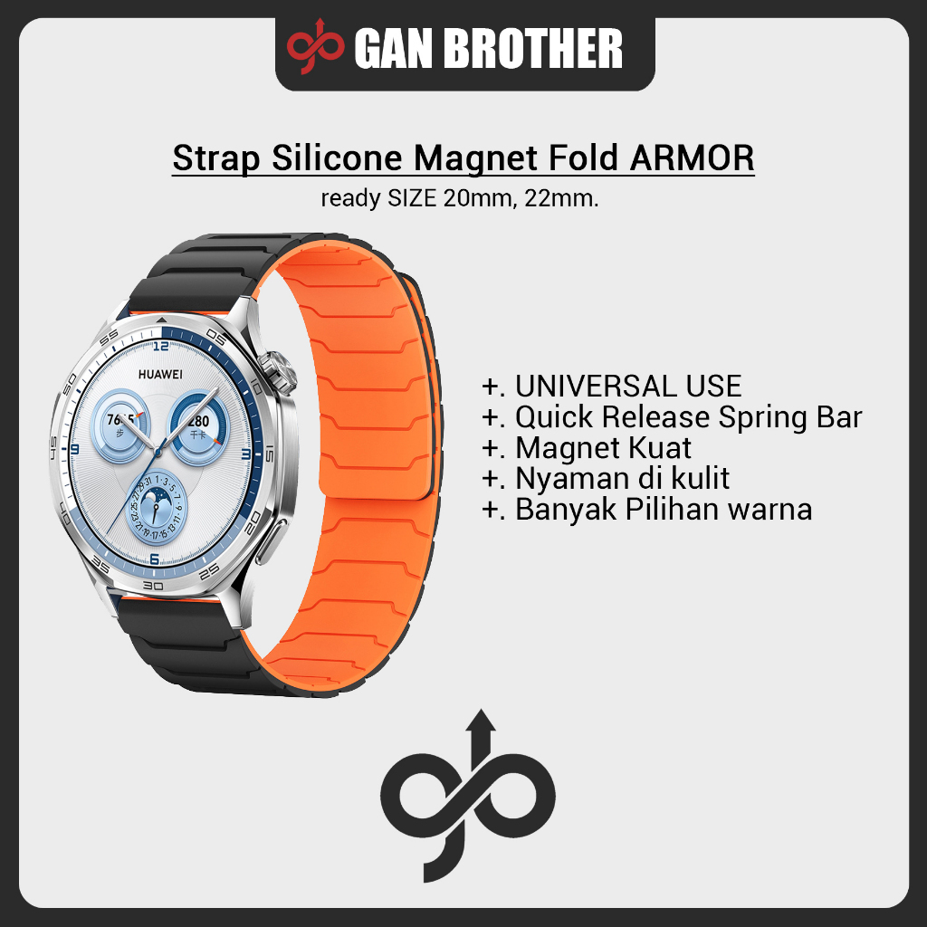 Strap Rubber Silicone Magnetic Fold Armor Quick Release 20mm 22mm Compatible with Samsung Galaxy Wat