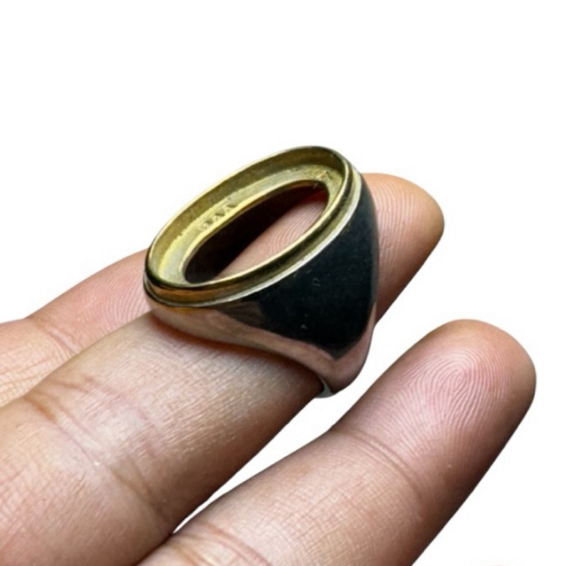 SS2 Ring cincin batu akik dan permata emban cangkang titanium