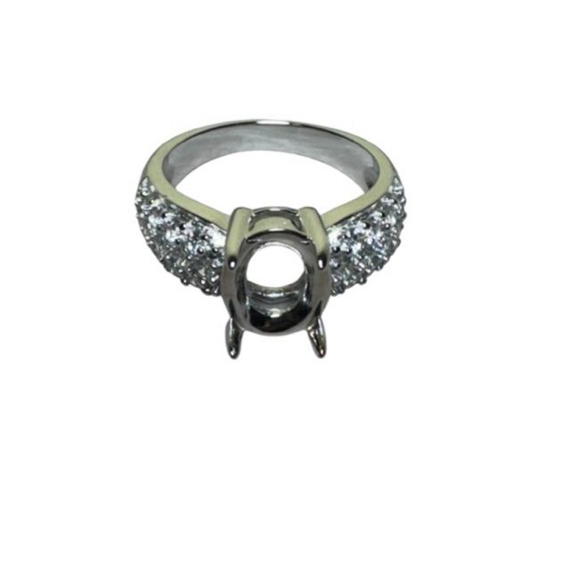 SS14 Ring cincin alpaka wanita emban cangkang 9x7mm
