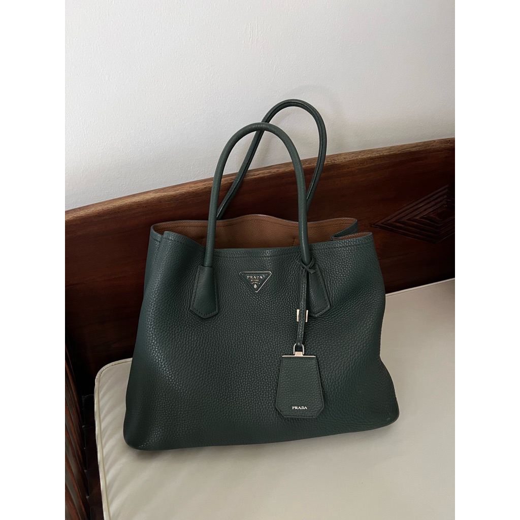 prada dark green shoulder bag
