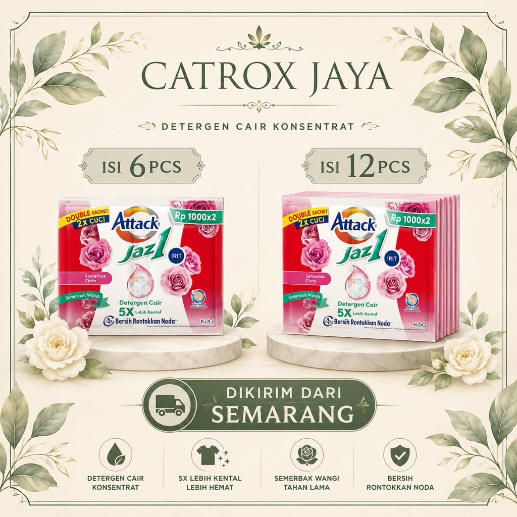 CXJ - [6 SACHET] JAZ1 LIQUID DETERGEN CAIR ATTACK