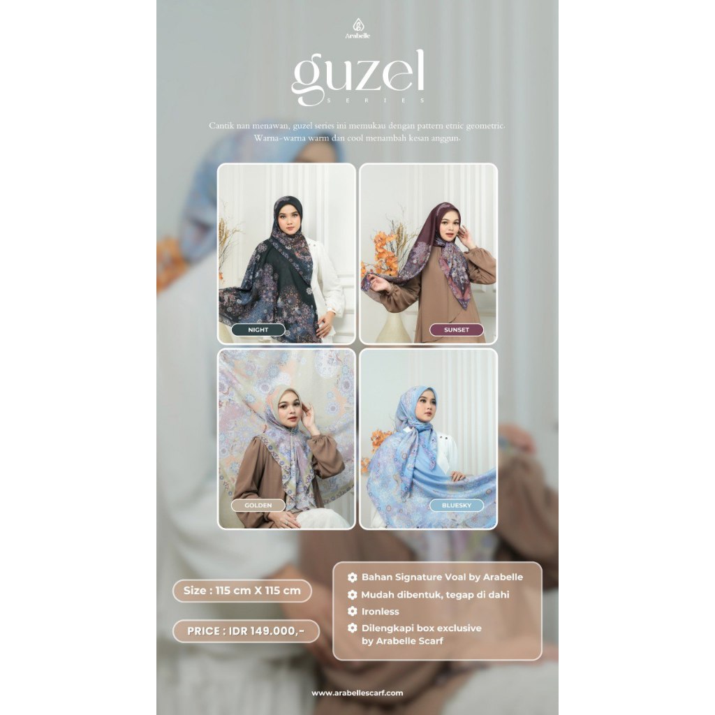 Arabelle Scarf Official/Guzel Series Scarf/Kerudung Arabelle Terbaru