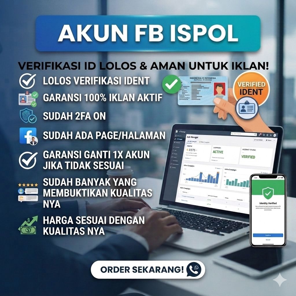 AKUNFBAds Sudah Verified KTP IsuPol Centang Hijau + VERIFIED 1X