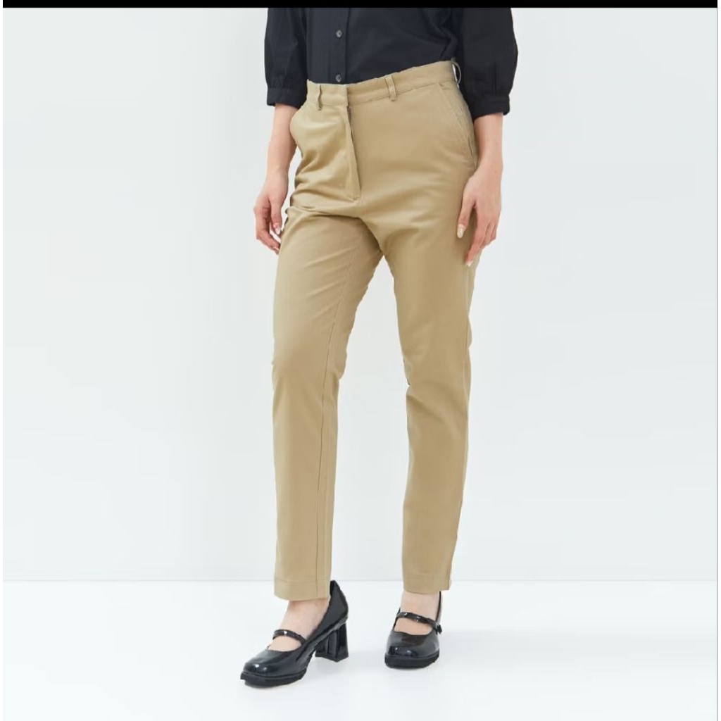 Cream Chinos Pants - GEELA, Pakaian Wanita