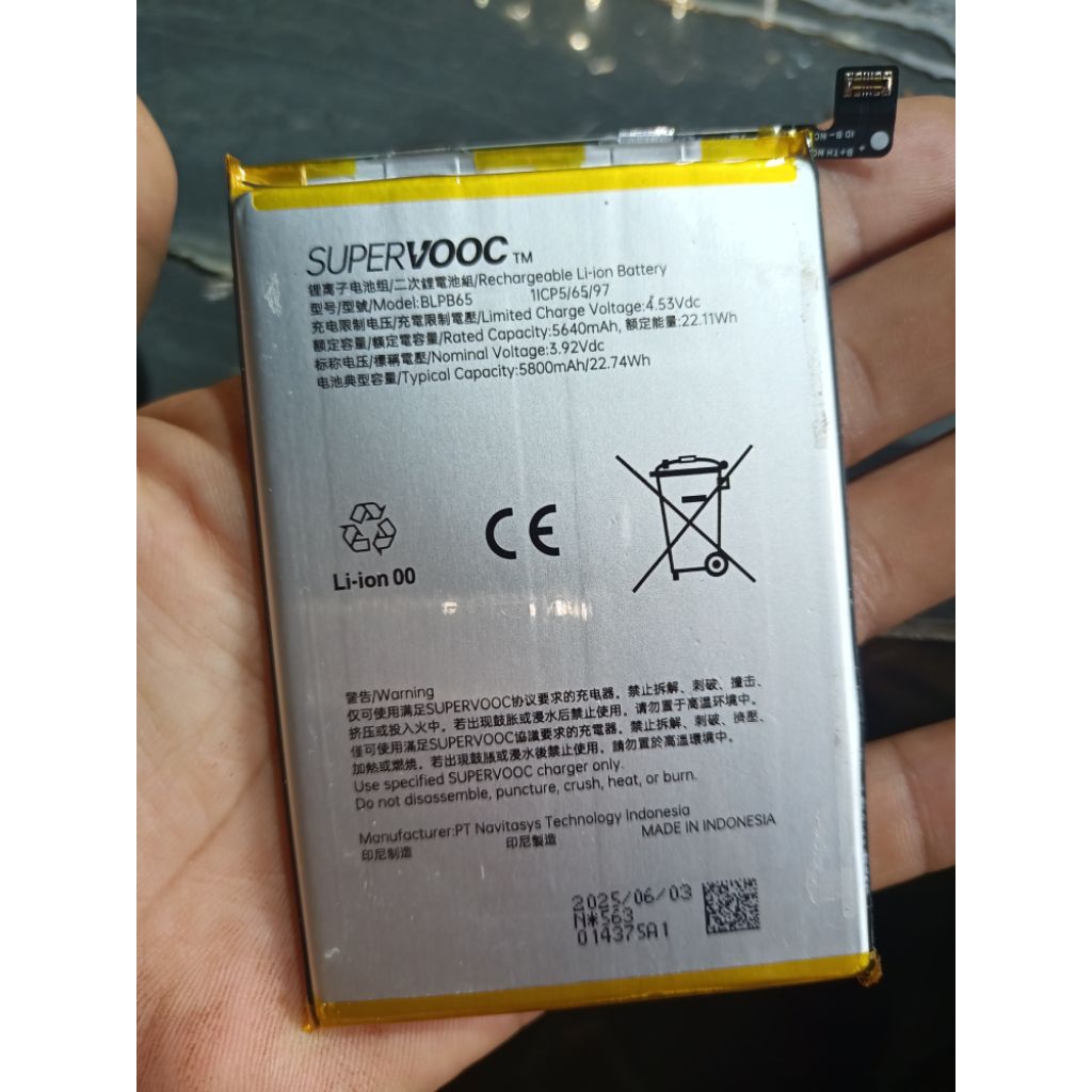 Baterai OPPO BLPB65 Oppo A5 Pro Original Cabutan