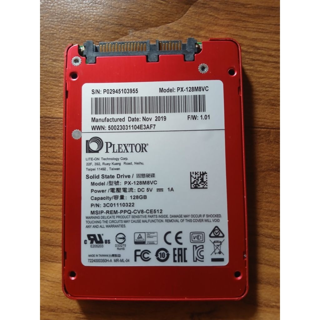 SSD Plextor 128gb sentinel 100%