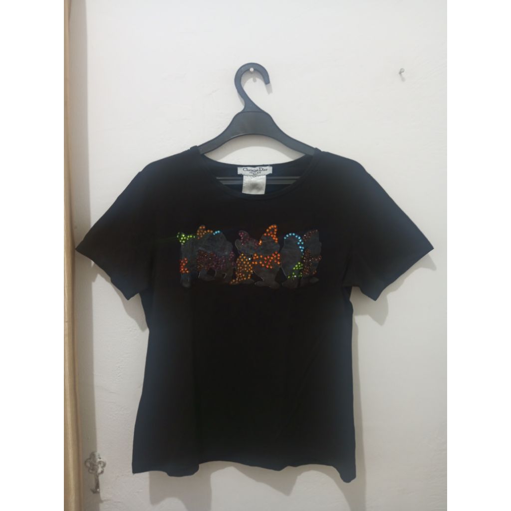 Kaos Christian Dior Vintage Smurf T Shirt Top Wanita
