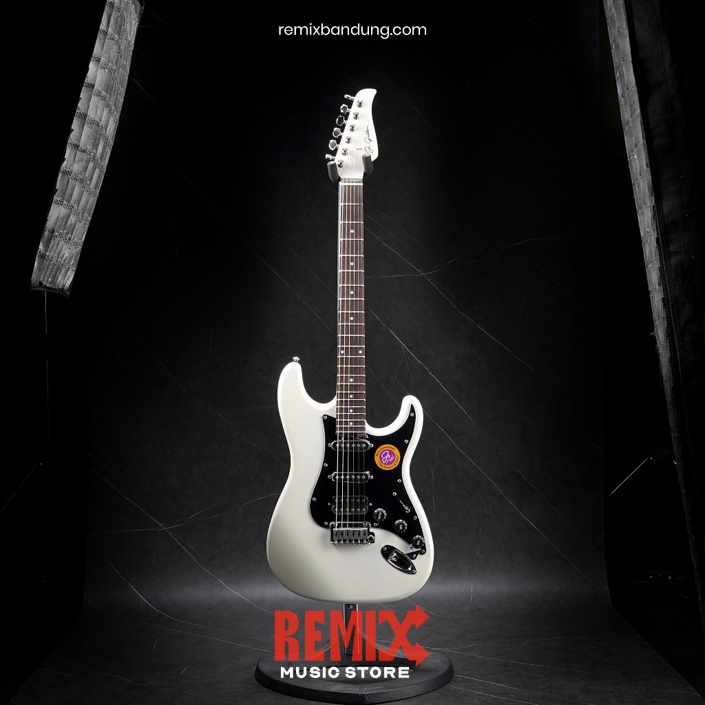 Gitar Elektrik JS ST Munsell New Gen Smoke White Stratocaster + Case