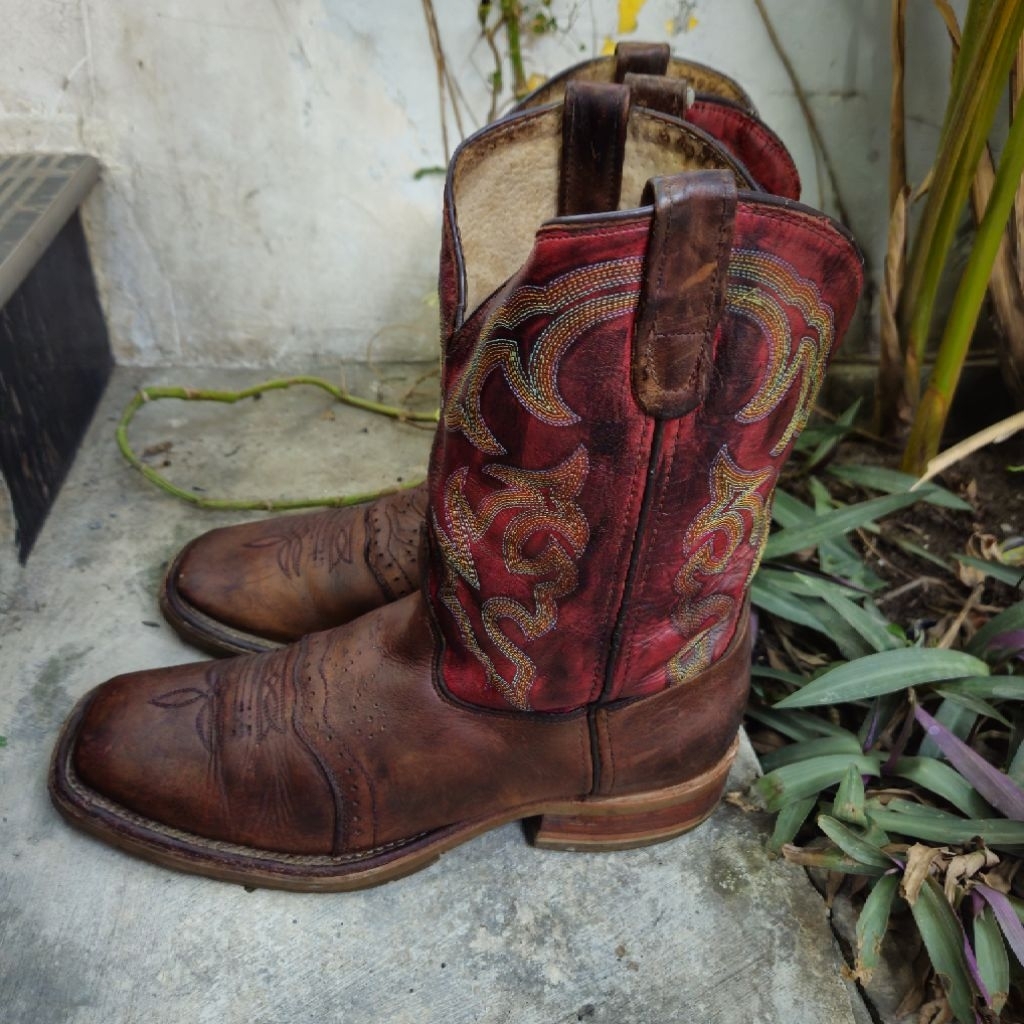 sepatu second boots kowboy double H size 45(30cm)