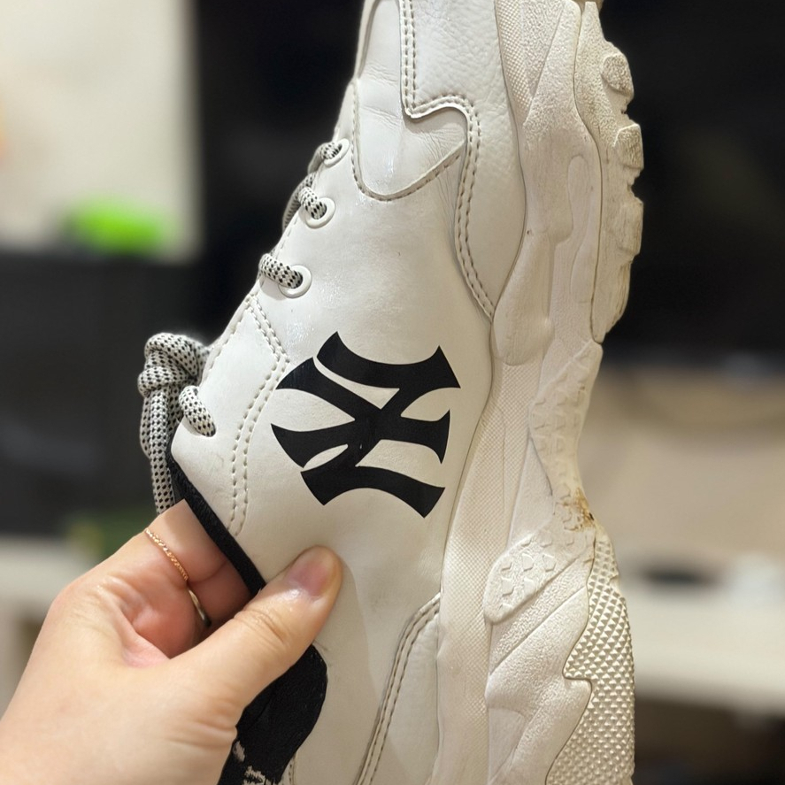 [Preloved Pribadi] Sepatu Sneakers MLB Bigball Chunky Off-White - Sepatu Second Original Size 38.5