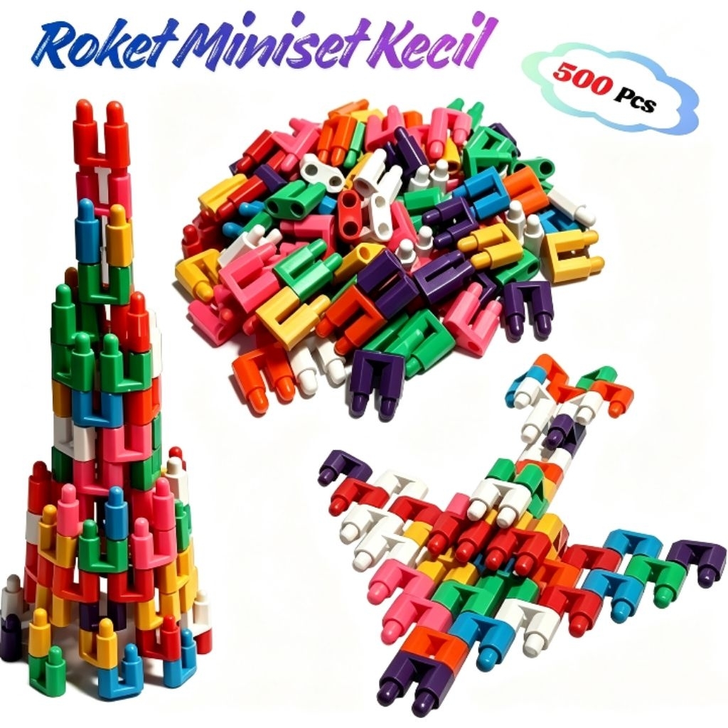 500 Pcs Miniset Roket Kecil/Mainan Lego Jadul