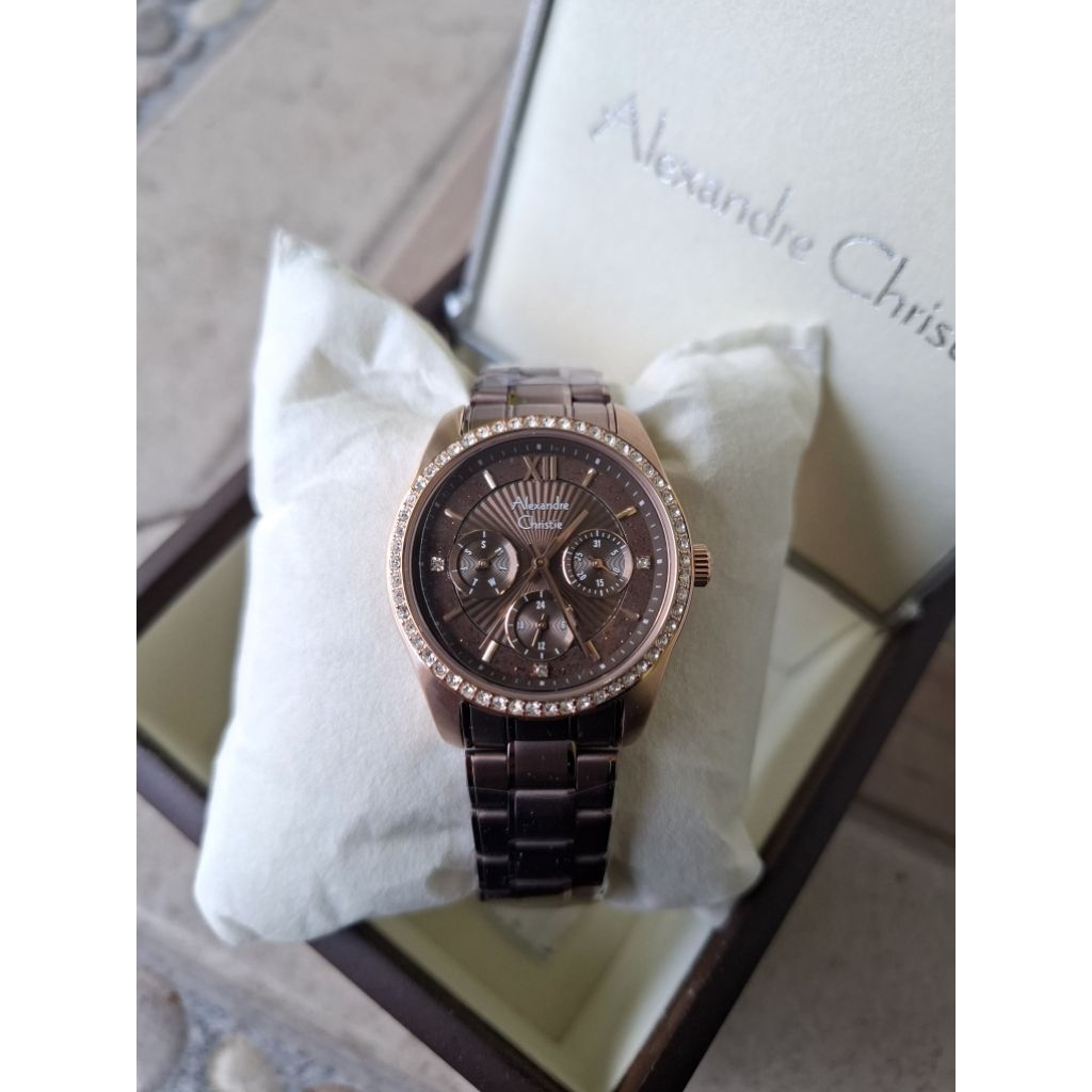 ALEXANDRE CHRISTIE AC 2827 AC2827BF AC2827 WANITA ANALOG ORIGINAL STAINLESS STE BLACK ROSEGOLD