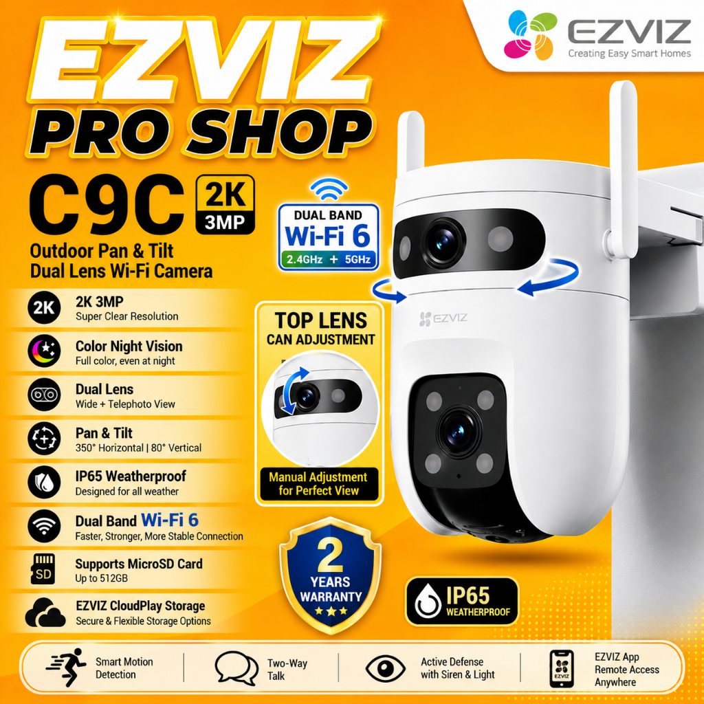 Ezviz H9C / C9C dual lens 2K 6MP Outdoor IP Wifi Pan Tilt Mini UPS Garansi Resmi
