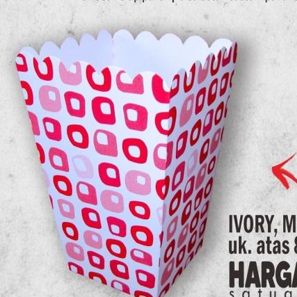 KEMASAN POPCORN, DUS POPCORN, BOX POPCORN, POPCORN MOTIF RETRO