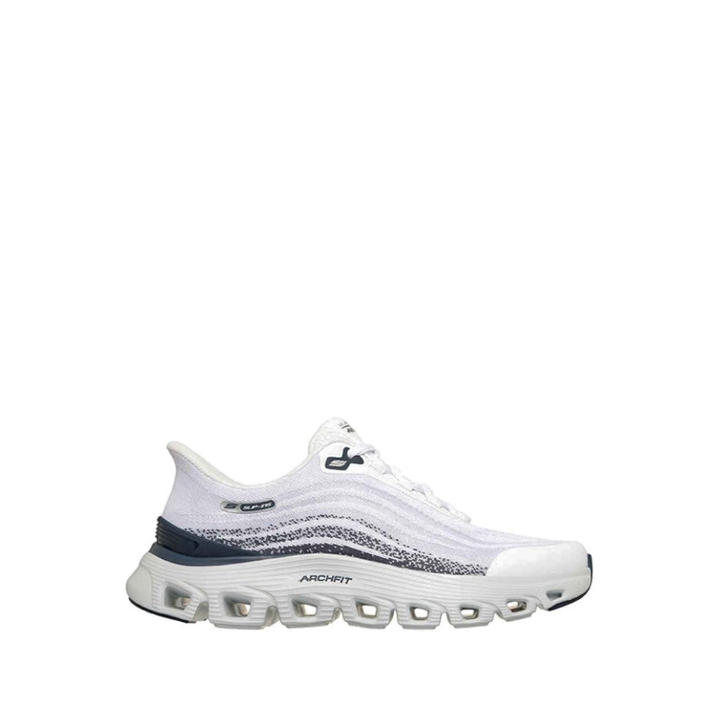 Sepatu Pria Skechers Arch Fit Glide-Step Wave Men's Sneakers Shoes - White Original