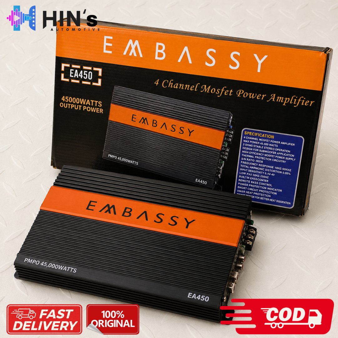 POWER MOBIL 4 Channel EMBASSY EA-450 & Power Embassy EM 4500.4V2 Power Amplifier 4 channel