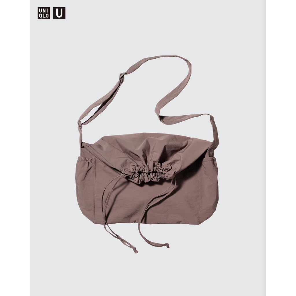 Drawstring Shoulder Bag Uniqlo - Brown