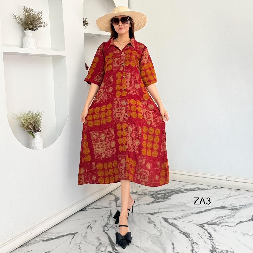 Daster Zea Ld 110cm By Vitela Batik Busui Kancing Rayon Tebal Handmade