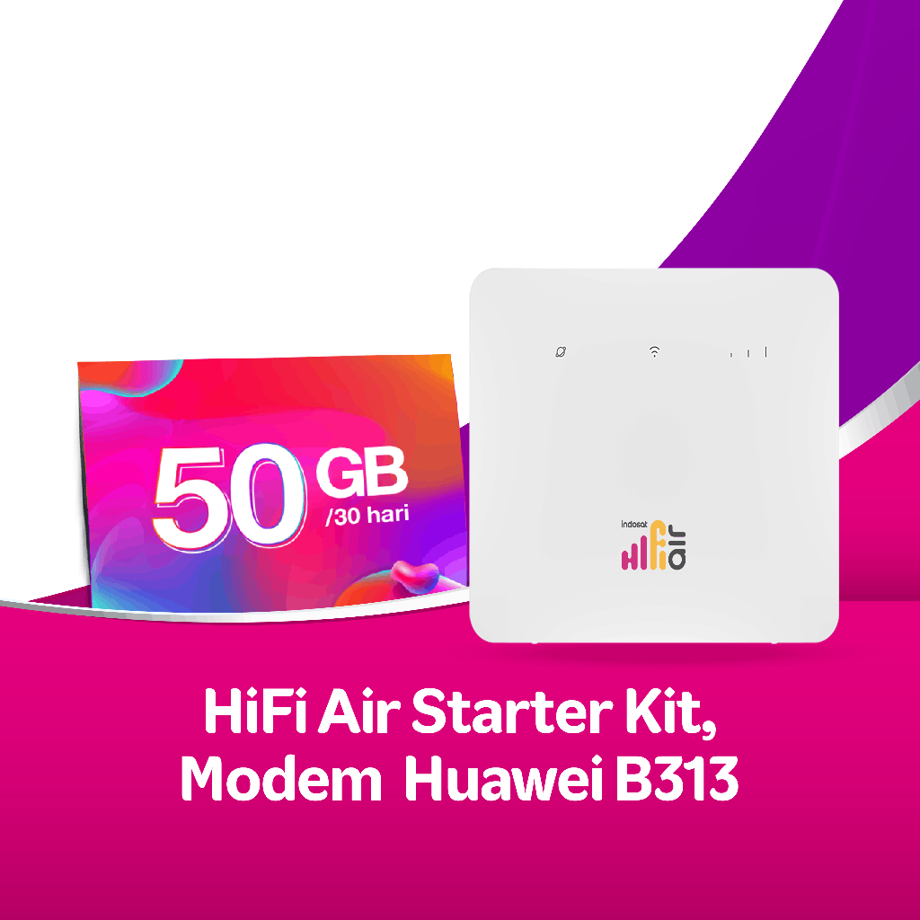 Indosat HiFi Air  : Modem Huawei B313 + Sim Card TRI 50GB
