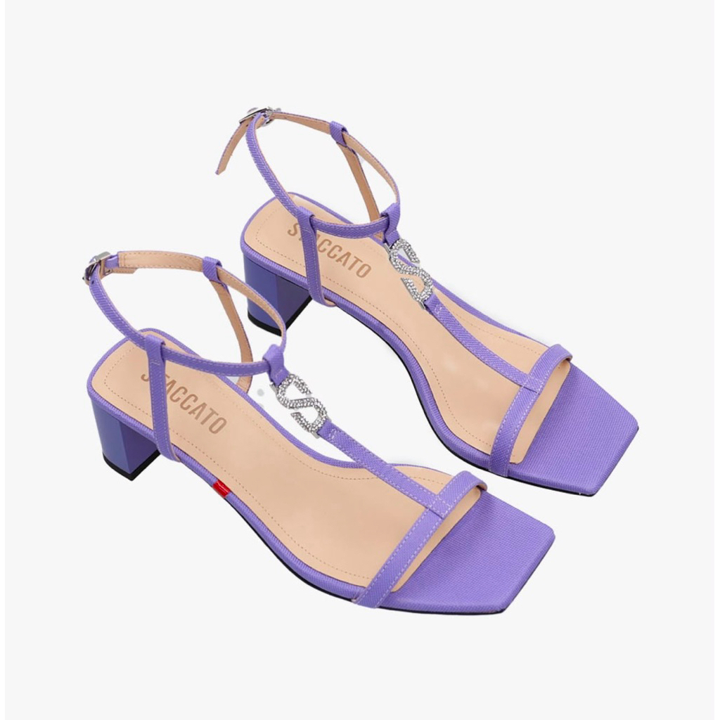 STACCATO HEEL SLIPPERS PURPLE/ SENDAL HAK STACCATO WANITA