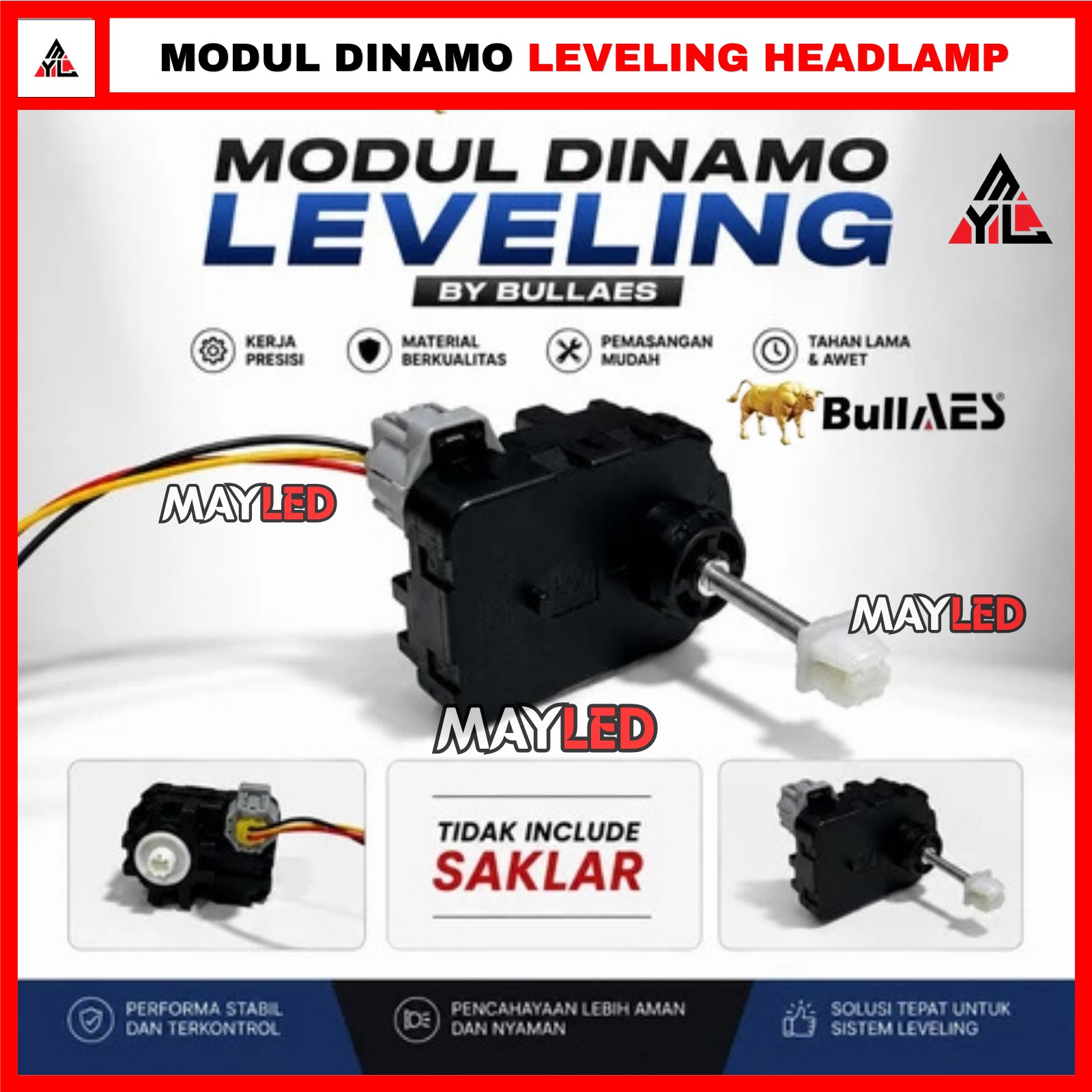 Bullaes Modul Dinamo Leveling Lampu Motor Headlamp Leveling Berkualitas