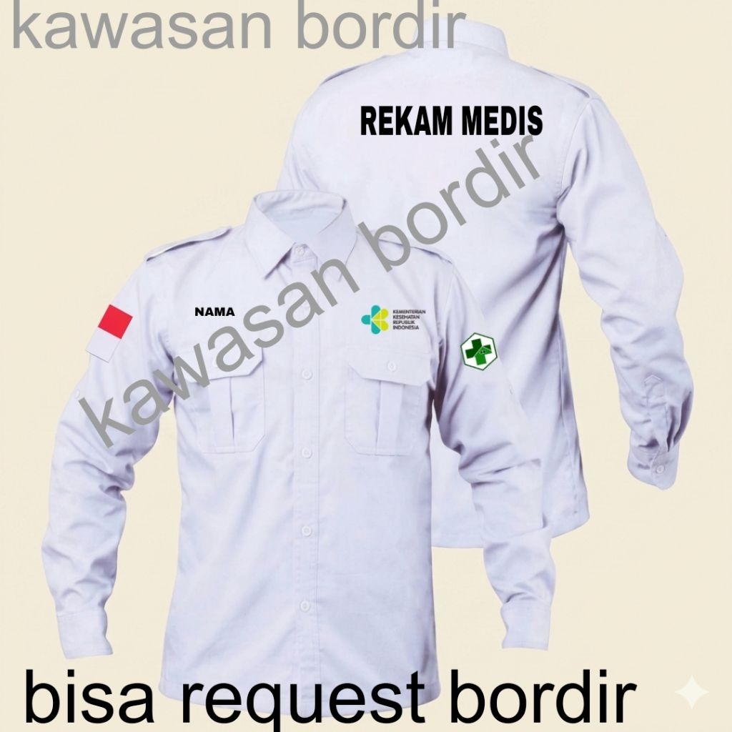 Custom kemeja rekam medis baju rekam medis seragam rekam medis pdh rekam medis kemeja kerja rekam me