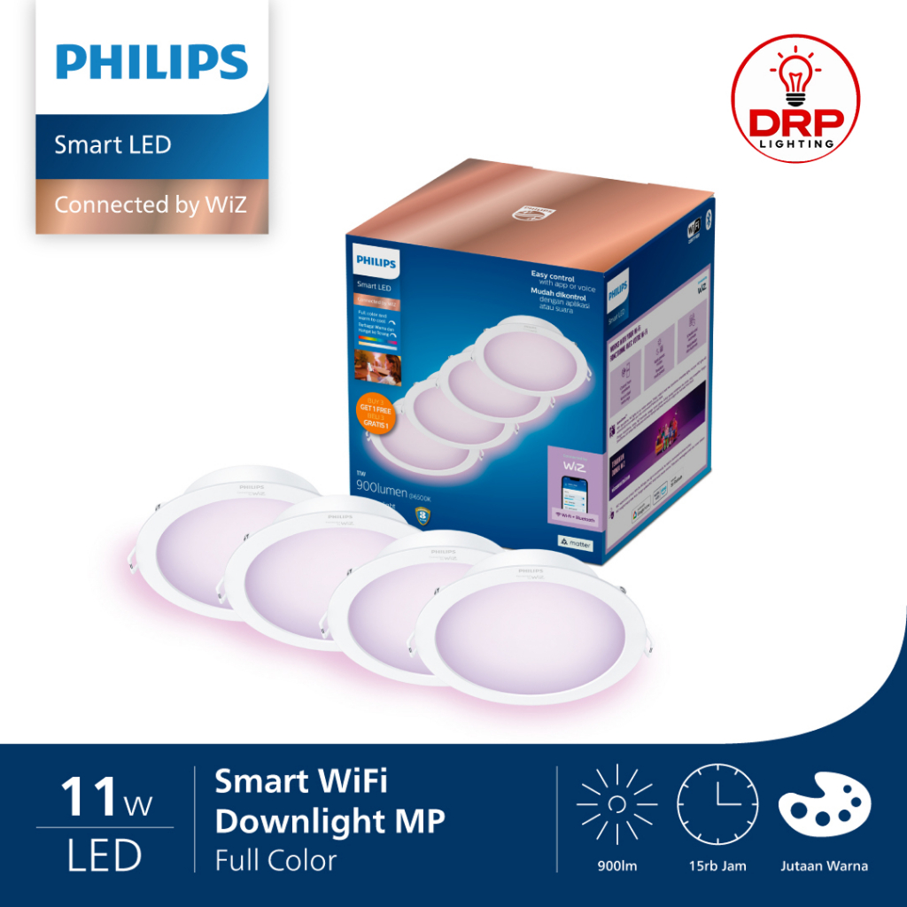 Philips Smart LED Downlight RGB Color 11W Multipack